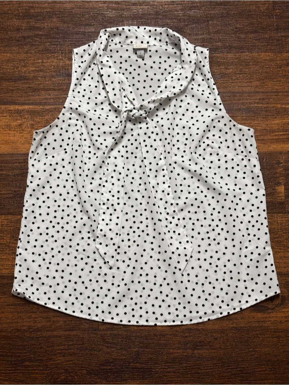 a new day White Polka Dot Tie-Neck Sleeveless Camisole